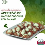 Aperitivo de Ovos de Codorna com salame